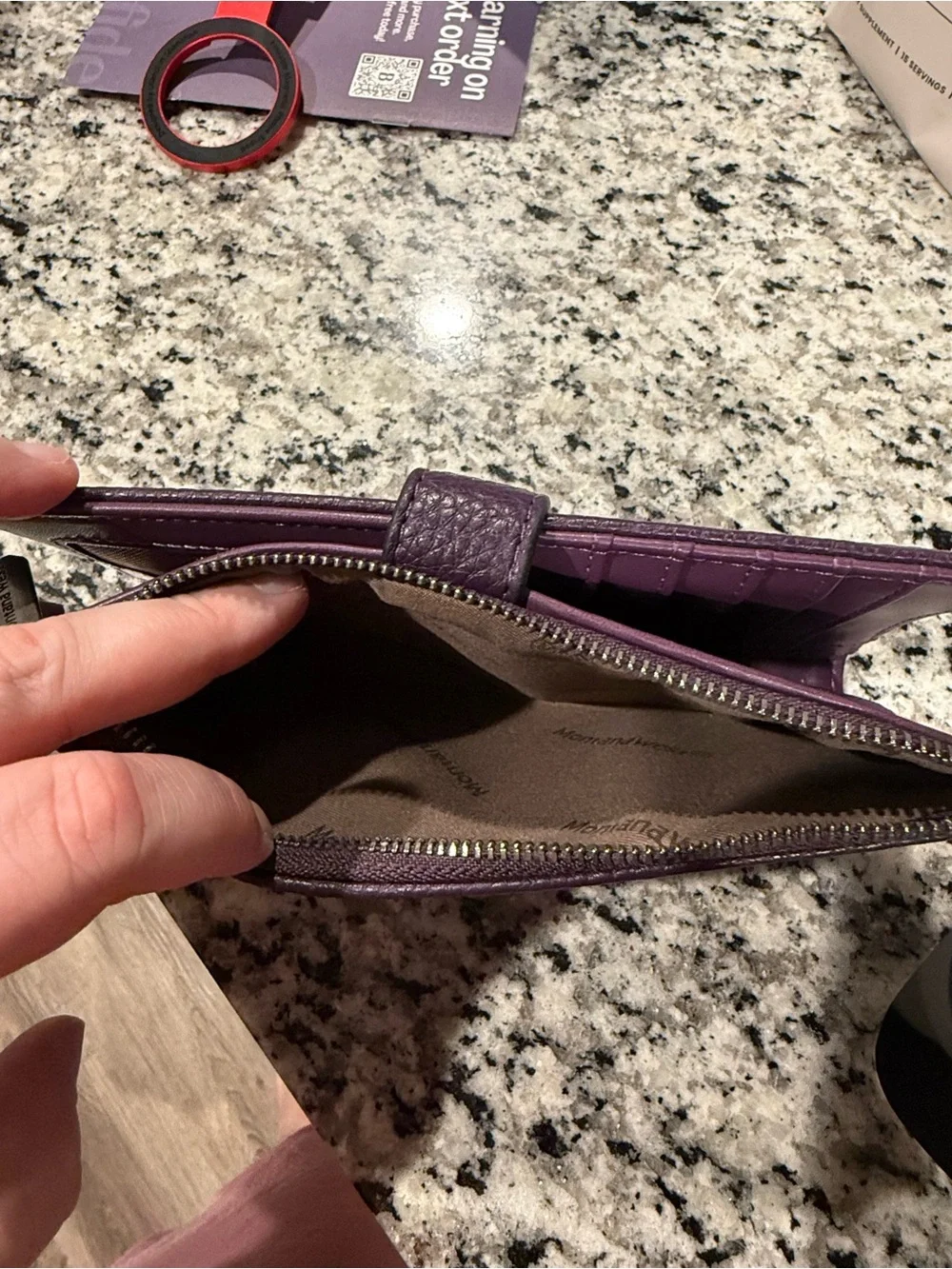 Montana West Pebbled Leather Wallet in Deep Plum